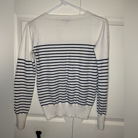 MIX by 41hawthorn, white sweater with navy stripe, xs. - Picture 2 of 4
